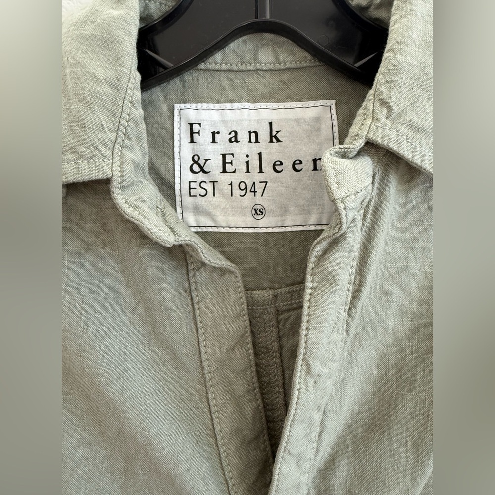 Frank & Eileen Sage/ Army Green Ireland Playsuit long sleeve XS NWOT - Picture 7 of 10